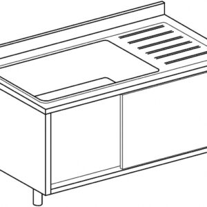 Lavelli Vascone INOX Armadiati per Pentole - 1 Vasca e 1 Gocciolatoio - Serie 70