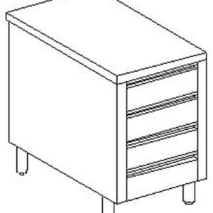 Cassettiere INOX - 4 Cassetti