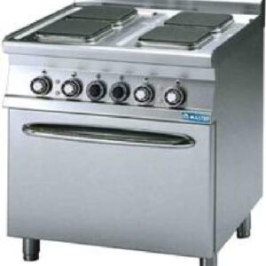 Cucine INOX Elettriche 4 Piastre Quadre con Forno Elettrico - Serie 900