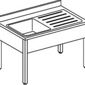 Lavelli INOX su Gambe - 1 Vasca e 1 Gocciolatoio - Serie 60 - 70