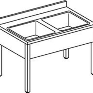 Lavelli INOX su Gambe - 2 Vasche - Serie 60 - 70