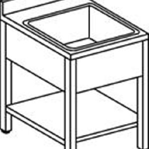 Lavelli INOX su Banco - 1 Vasca - Serie 50 - 60 - 70