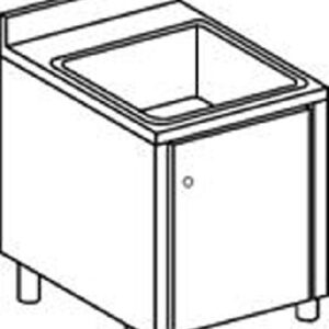 Lavelli INOX Armadiati - 1 Vasca - Serie 50 - 60 - 70