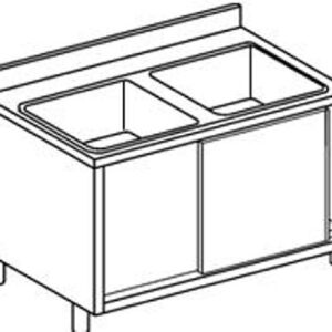 Lavelli INOX Armadiati - 2 Vasche - Serie 60 - 70