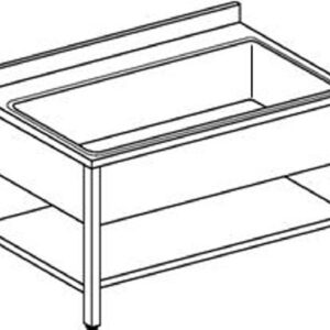 Lavelli Vascone INOX su Banco per Pentole - 1 Vasca - Serie 60 - 70